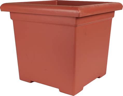 Amazon.com: The HC Companies Accent Square Plant Pot w/Drainage - Classic Planters for Outdoor ...
