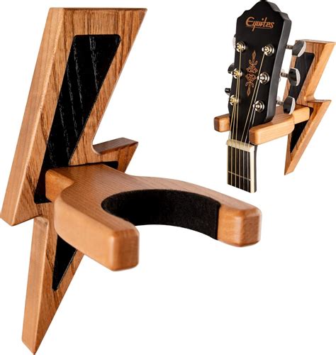 Amazon.com: TESLYAR Guitar Holder Wall Mount Ash Wood Wooden Guitar ...