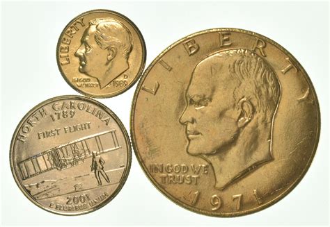 Solid 24K GOLD Plated Lot 1989-D Roosevelt Dime 2001-D North Carolina ...