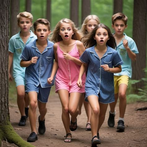 Slumber party In summer camp Boys spying on girls...