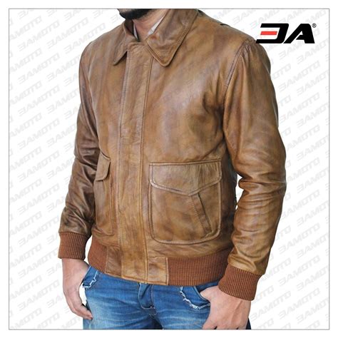MEN TAN BROWN LEATHER JACKET
