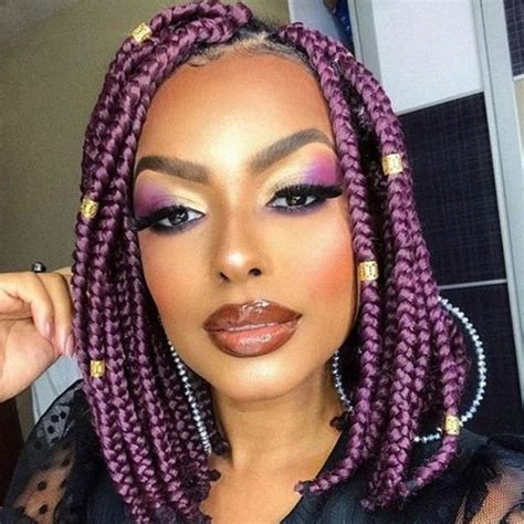 Purple-Bob-Box-Braids - Fashion Lifestyle Trends