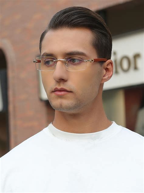 Clear Collar Stainless Steel Embellished Men Accessories Eyeglass ...