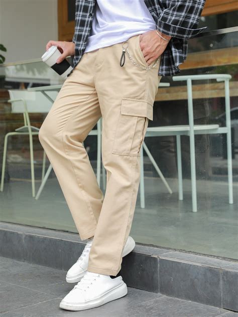Manfinity Hypemode Men Patched Detail Flap Pocket Cargo Pants | Pants ...