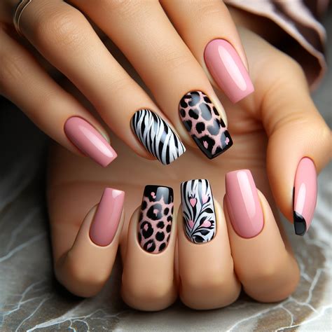10 Gorgeous and Easy Pink and Black Nail Art Ideas