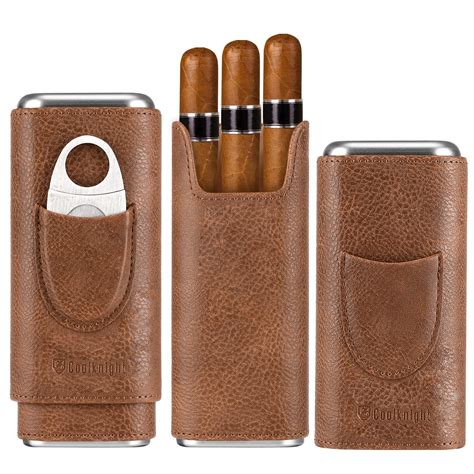 Snapklik.com : COOL KNIGHT Leather Cigar Case - Cedar Wood Lining ...