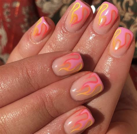 Flames 🔥 Nail Art | Flame nail art, Fire nails, Nails