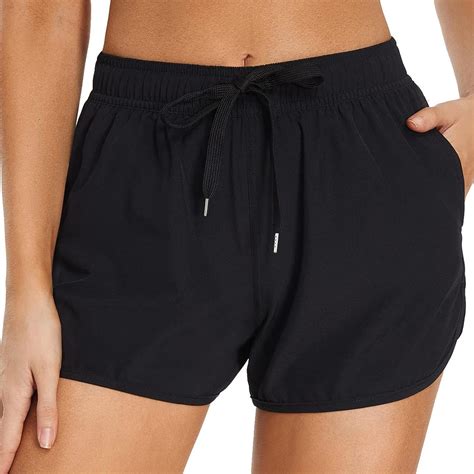 Women's Swim Shorts Plus Size High Waisted Drawstring Board Shorts 2025 ...