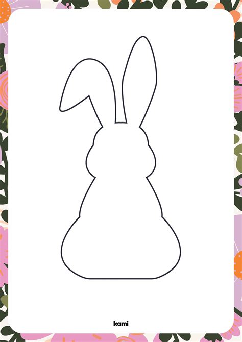 Sitting Easter Bunny Outline for Teachers | Perfect for grades 1st, 2nd ...