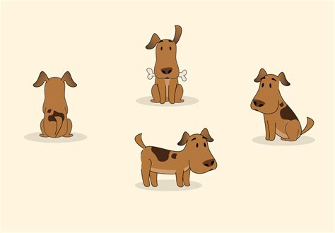 Cartoon dog set. Dogs happy cute animal poses vector isolated symbol ...