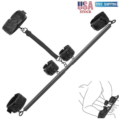 BDSM Bondage Spreader Bar Sex Restraints Handcuffs Ankle Cuffs Adults ...