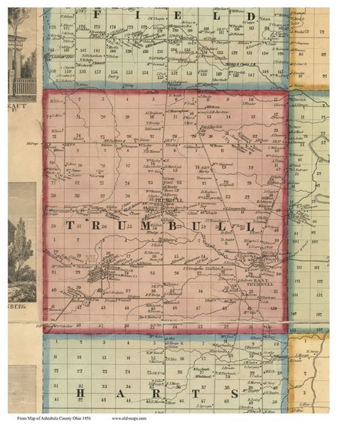 Trumbull, Ohio 1856 Old Town Map Custom Print - Ashtabula Co. - OLD MAPS