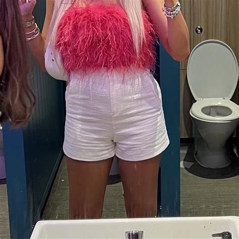 zara white tailored shorts size M - shown on an 8... - Depop