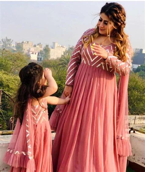 Mother Daughter Combo Anarkali Set for Ladies and Girl Wear Gown Sets ...
