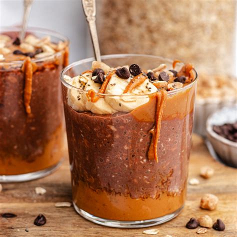 Chocolate Peanut butter overnight oats - The Delicious plate