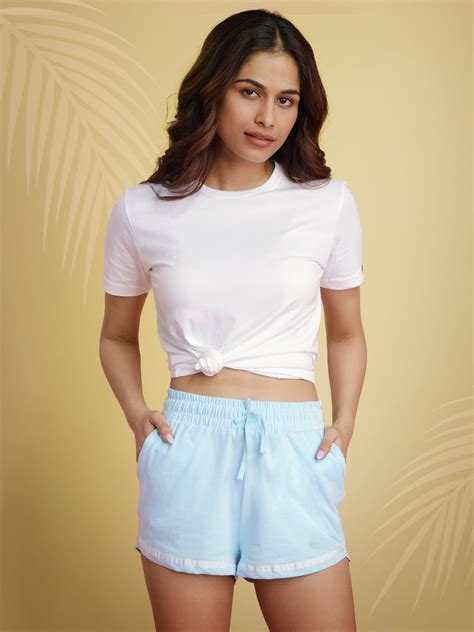 Buy Women's Shorts Solid: Sky Blue Womens Shorts online at The Souled ...