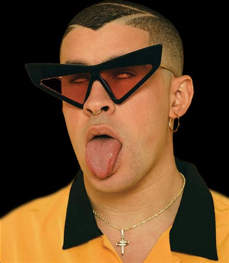 Download Bad Bunny Triangular Sunglasses Tongue Out | Wallpapers.com