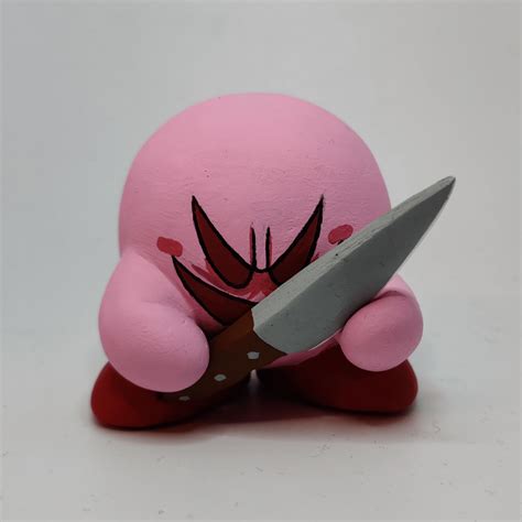 Kirby with a Knife (made out of polymer clay) : r/Kirby