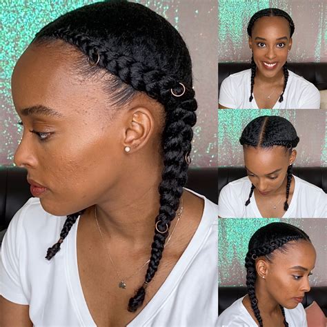 Sleek Two Braids | Cornrows natural hair, Braids for black hair ...