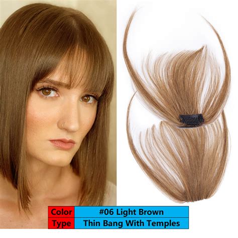 Fringe Bang 100% Human Hair Extensions Clip In REAL REMY Front Pieces ...