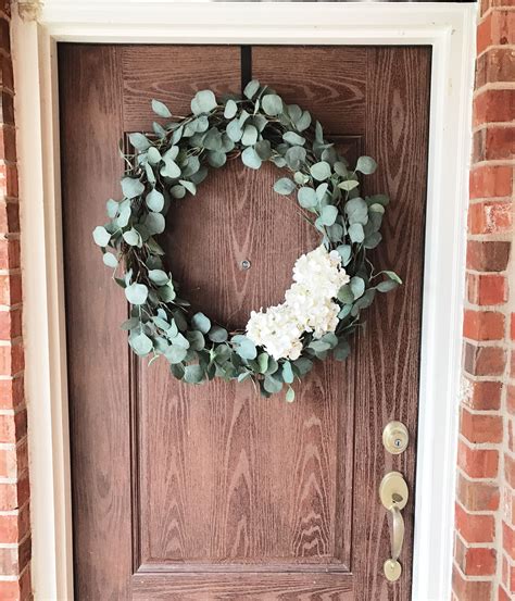 DIY Eucalyptus Wreath with White Hydrangeas - Hobby Lobby and Ikea Supplies