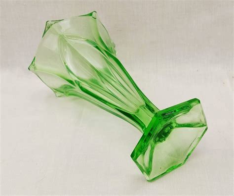 1920s Art Deco Uranium Glass Vase - Sally Antiques