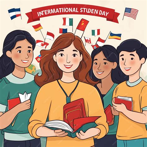 Premium AI Image | international student day illustration