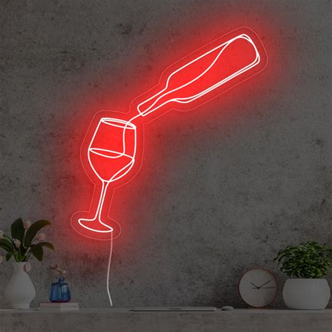 Red Wine Glass LED Neon Sign | Shop Neon Signs for Sale