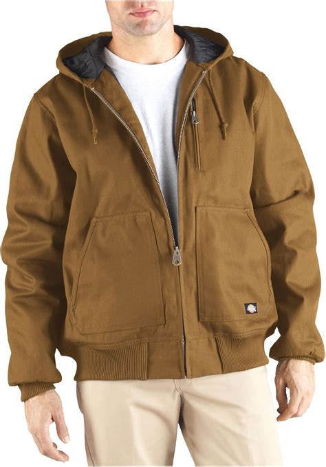Amazon.com: Dickies Jacket TJ718 BD Dark Brown Rigid Duck Hooded Jacket ...