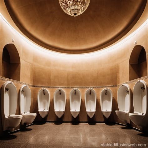 Massive Mosque with Wall-Mounted Urinals and Toilets | Stable Diffusion ...