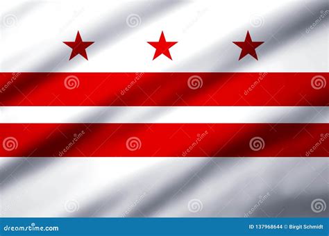 Washington Dc Realistic Flag Illustration. Stock Illustration - Illustration of banner, country ...