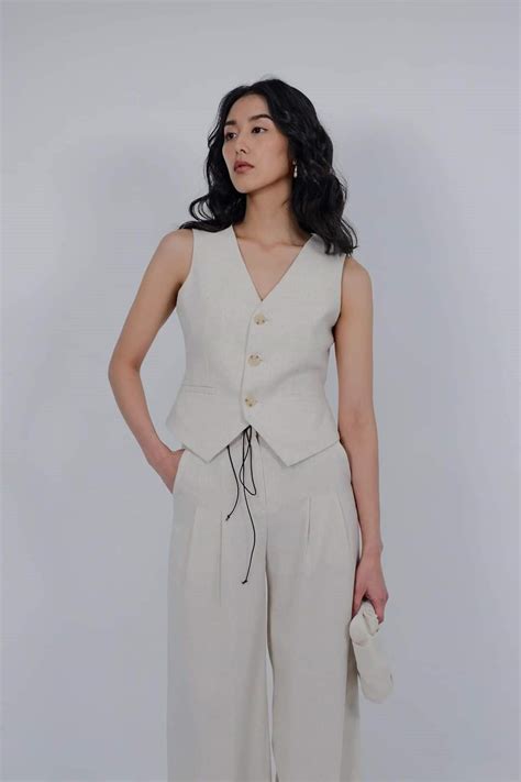 Ready to Ship Linen Waistcoat Women Linen Vest Sleeveless Linen Top ...