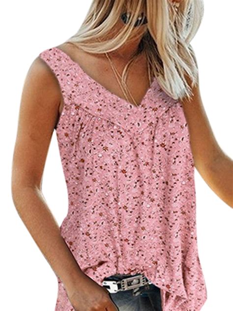 S-7XL Women Sleeveless Tunic Baggy Casual Vest Swing Summer Tank Top ...