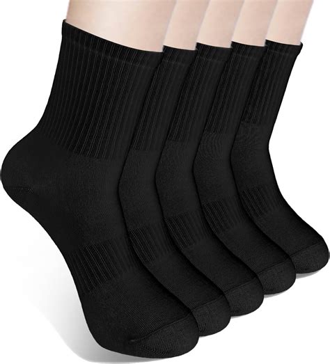 Amazon.com: 5 Pairs Womens Black Socks Size 4-7 Comfortable Ladies ...
