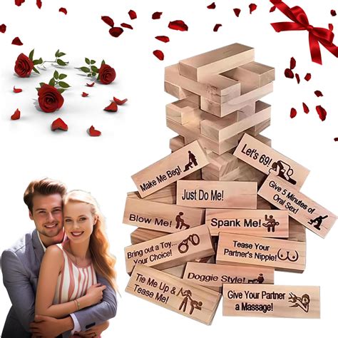 Lust Tower Adult Jenga Game Naughty Couples Games - 48PCS Super Naughty ...