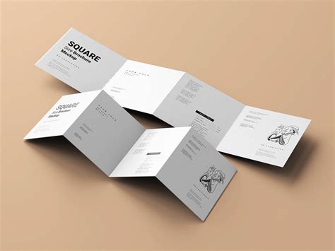 5 Free 4-Fold Accordion Brochure Mockup PSD Set - Good Mockups