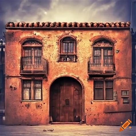 Spanish-style brick house on Craiyon