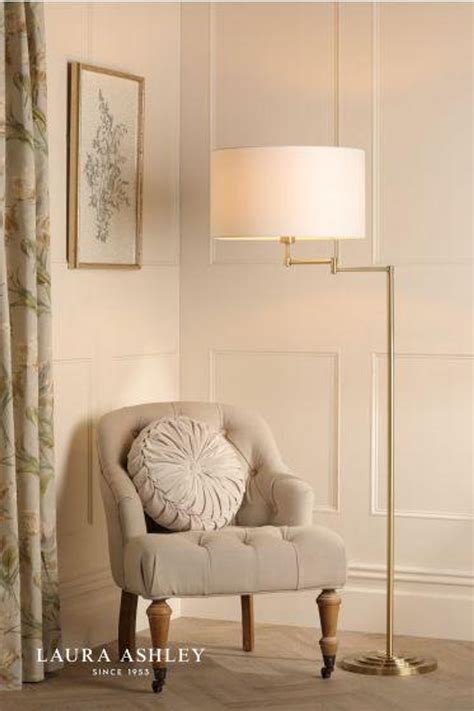Marlowe Antique Brass with White Shade Floor Lamp