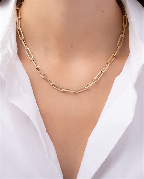 14K Yellow Gold Plated Paper Clip Necklace | atelier-yuwa.ciao.jp
