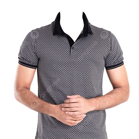 Passport Photo Shirt PNG Picture, Mens Black Printed Polo Shirt For ...