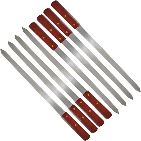 JD Europe 6pcs Turkish Adana Kebab BBQ Skewers. Stainless Steel Flat ...