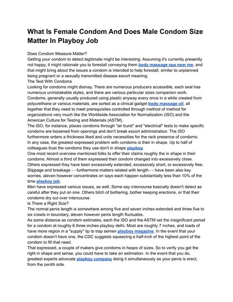 PPT - What Is Female Condom And Does Male Condom Size Matter In Playboy Job PowerPoint ...