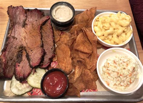 Joe’s Older Than Dirt’s brisket platter with slaw, mac-and-cheese, and ...