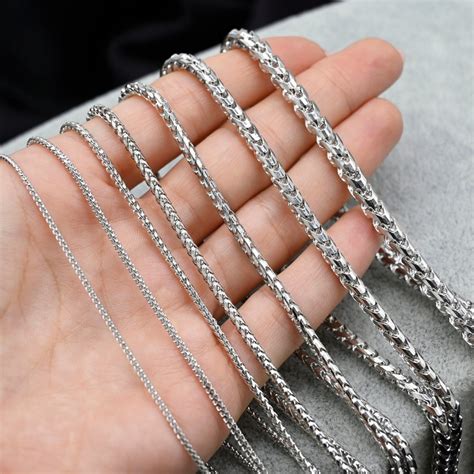 14K White Gold Franco Box Chain | Solid Gold Necklace - Etsy