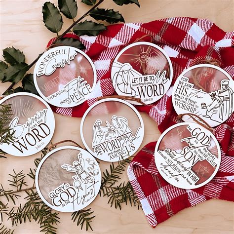 Christmas Ornaments, Christ-centered Scripture Ornaments, Nativity ...