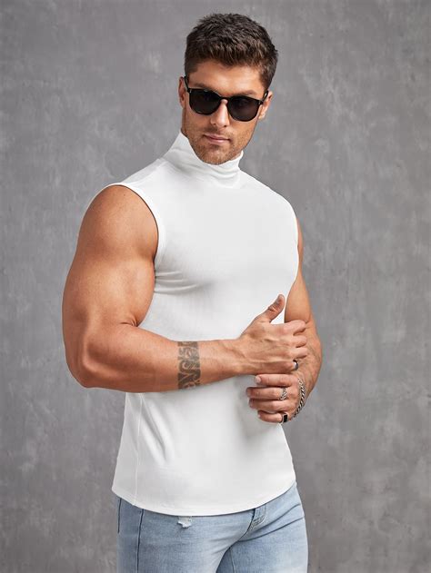 SHEIN USA in 2024 | Turtleneck tank top, Turtle neck men, Turtleneck ...
