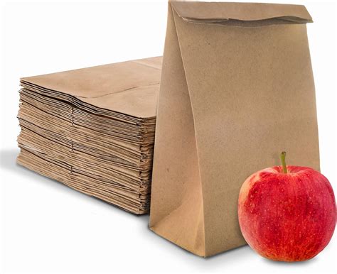 Amazon.com: Stock Your Home 4 Lb Kraft Brown Paper Lunch Bags (100 ...
