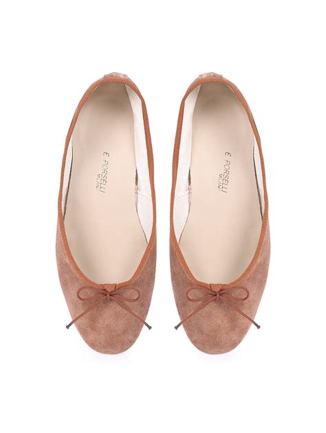Ballet Flats Brown Suede