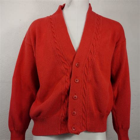 Mens Red Cardigan