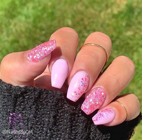 50+ Pretty Pink Nail Design Ideas - The Glossychic | Pink sparkly nails ...